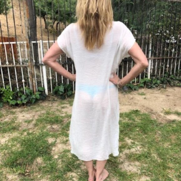 Long semi sheer dress, swimsuit cover up, dress - Picture 4 of 4